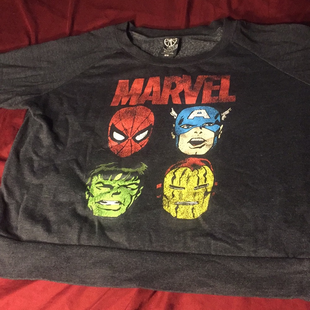 Gray Marvel sweater